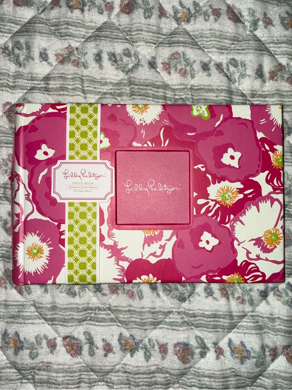 Lilly Pulitzer Pink Floral 24-Page Photo Book with Green Accents